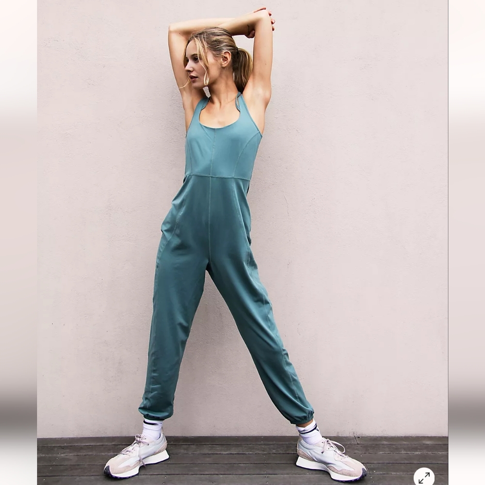 Free People Let's Dance Teal Onesie XS